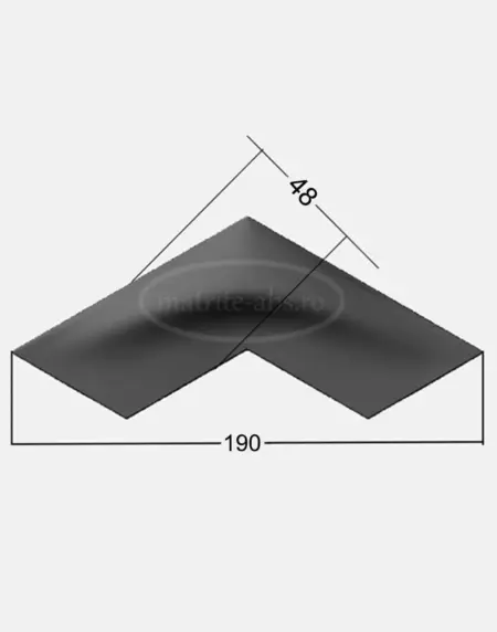 Model 3D Boomerang Small pentru placi decorative, realizat cu matrite ABS