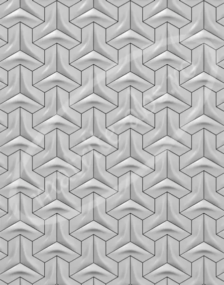 Simulare perete cu modelul 3D Boomerang Small, tipar diferit