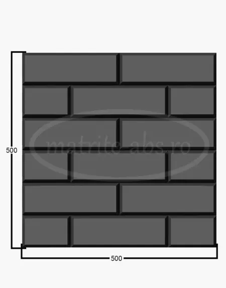 Model 3D pentru placa decorativa Caramizi, realizat cu matrite ABS