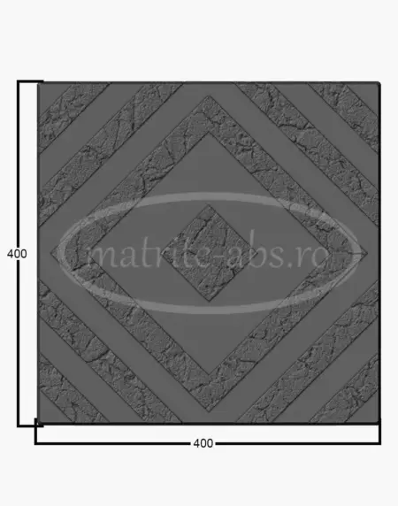 Pavaj Diamond Core cu dimensiuni frontale de 400x400 mm, design geometric in forma de diamant.