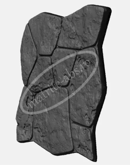 Imagine ce prezinta modelul de placa decorativa Flat Stone vazut dintr-un unghi lateral, evidentiind grosimea si textura pietrei pentru un aspect autentic.