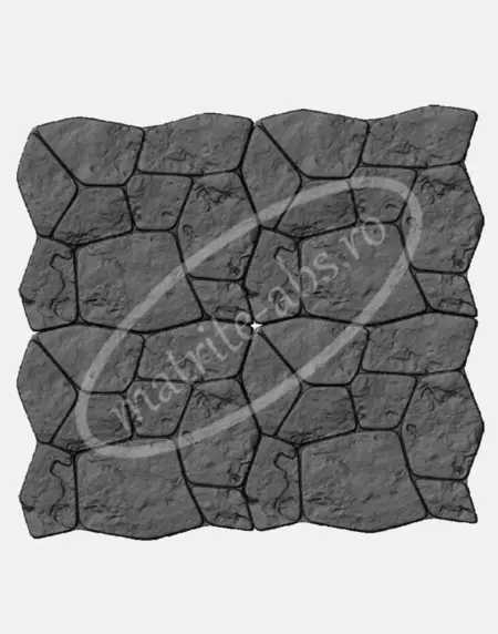 Imaginea prezinta patru placi decorative Flat Stone, aranjate pentru a demonstra continuitatea si uniformitatea montajului.