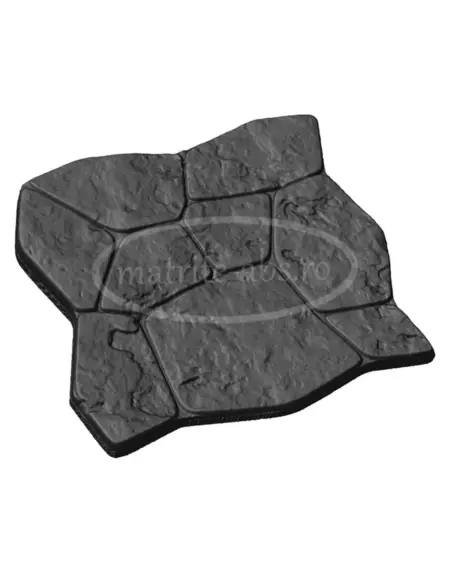 Model 3D Flat Stone Pav vazut dintr-un unghi lateral