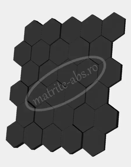 Matrita model 3D Hex Up Down pentru placa decorativa, vedere din unghi alternativ