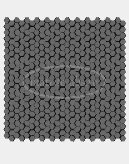 Matrita ABS model Hexagon Decupat, prezentand o simulare a unui perete complet placat cu acest tipar geometric.