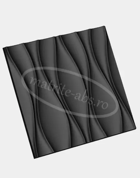 Placa decorativa 3D model Motion, realizata cu matrita ABS, perspectiva inclinata, design curbat