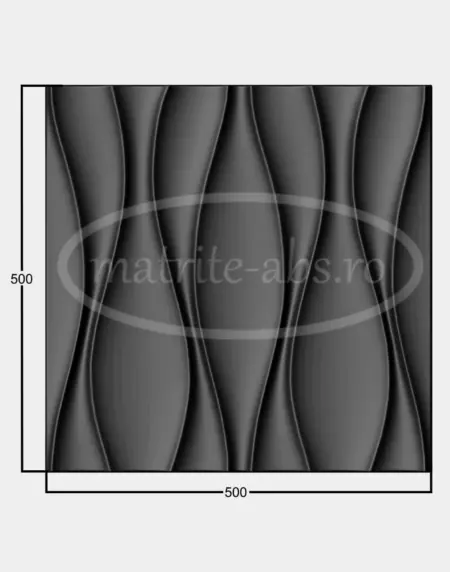 Placa decorativa 3D model Motion, realizata cu matrita ABS, dimensiune 500x500 mm, design ondulat
