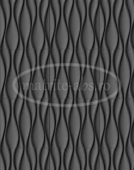 Montaj de placi decorative 3D model Motion, realizate cu matrita ABS, aranjate pentru un efect vizual continuu si fluid
