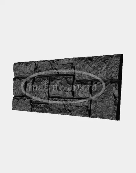 Imaginea prezinta o placa decorativa cu model de piatra sparta SR, vazuta dintr-o perspectiva laterala, punand in evidenta textura detaliata si finisajul realist al pietrei.