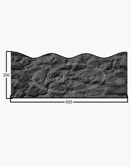 Dimensiunile modelului River-Stone pentru borduri decorative