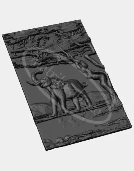 Vedere inclinata a piesei numarul 4 din tablou decorativ model Safari, realizata cu matrita ABS