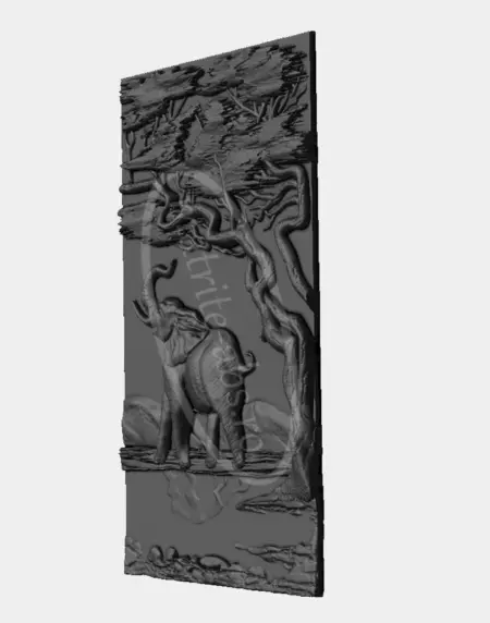 Vedere laterala a piesei numarul 4 din modelul de tablou decorativ Safari, obtinuta cu matrita ABS.