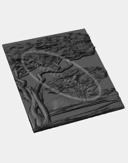 Vedere laterala a piesei numarul 5 din modelul de tablou decorativ Safari, obtinuta cu matrita ABS.