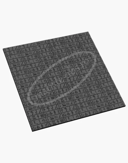 Simulare perete decorativ cu modelul 3D Simboluri Egiptene realizat cu matrite ABS