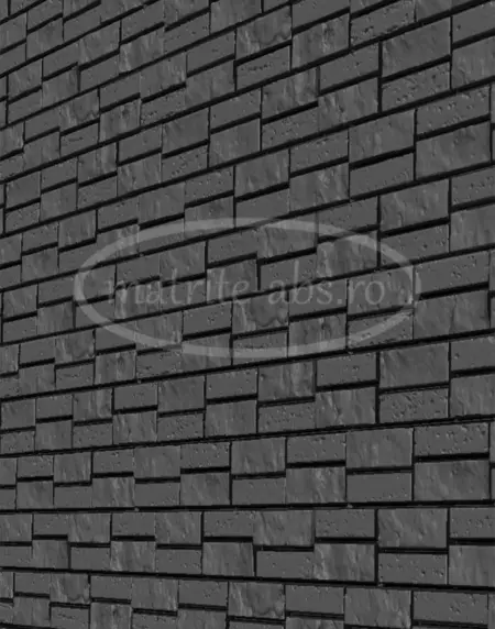 Perete decorativ cu placi Small Bricks V2, montaj in unghi oblic, evidentiind textura de piatra spart.