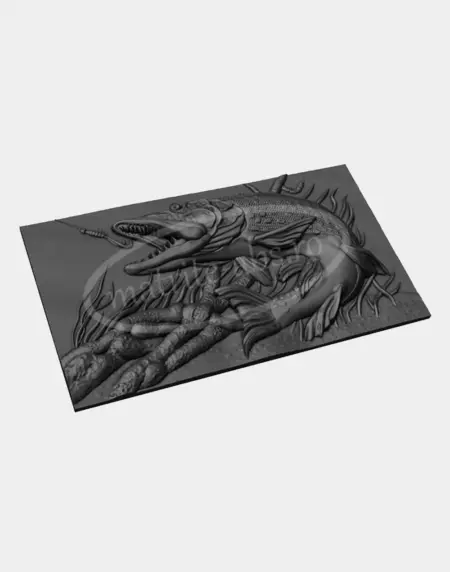 Tablou 3D obtinut cu matrita ABS, model Stiuca, pentru decoratiuni de perete in relief