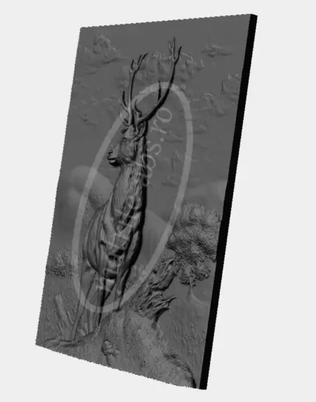 Matrita ABS model cerbul, vedere laterala, ideala pentru realizarea tablourilor decorative cu design detaliat.
