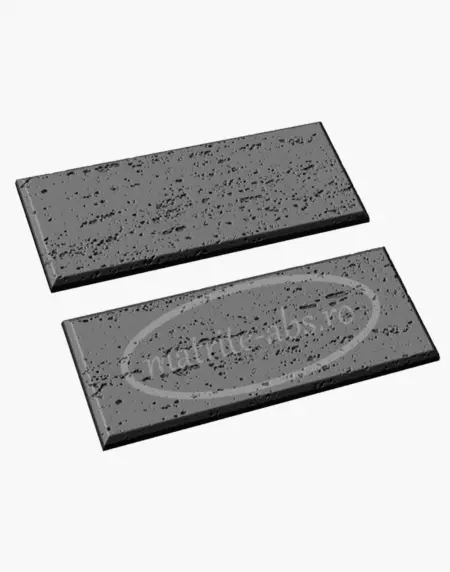 Vedere din perspectiva a setului de 2 matrite pentru placi decorative imitatie travertin, evidentiind textura detaliata.