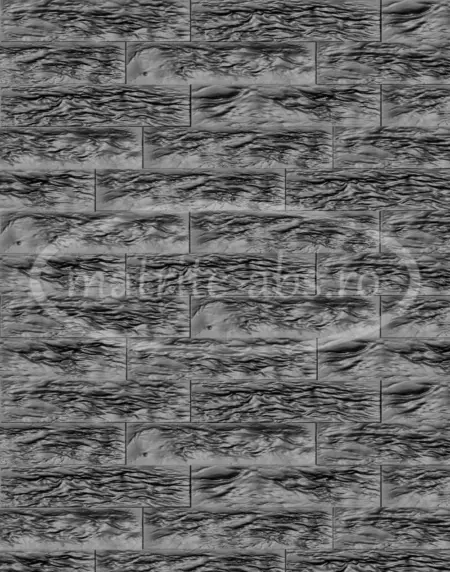 Simulare perete realizata cu setul de 5 matrite ABS model Wave Stone