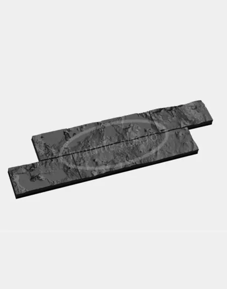 Vedere din unghi inclinat a placii decorative ZedRock, obtinuta cu ajutorul unei matrite din ABS.