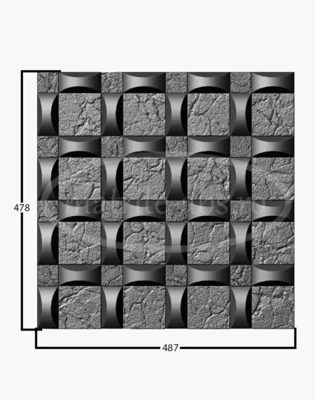Dimensiuni model Cubic Wave - 478 x 478 mm