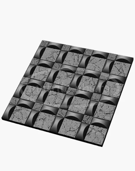 Matrita pentru placa decorativa Cubic Wave - perspectiva 3D