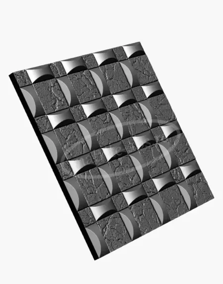 Model placa decorativa Cubic Wave - vedere inclinata