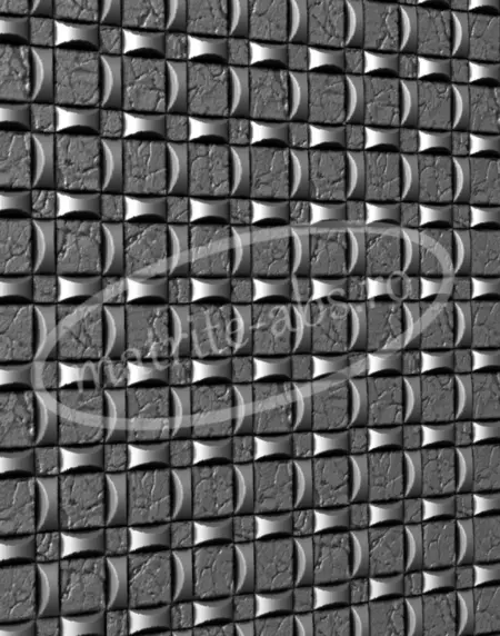 Simulare detaliu perete placat cu modelul Cubic Wave