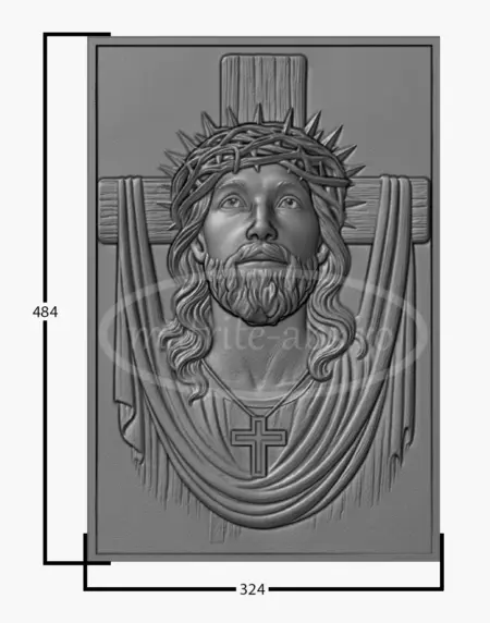 dimensiuni model Iisus Chipul Sperantei 324x484 mm