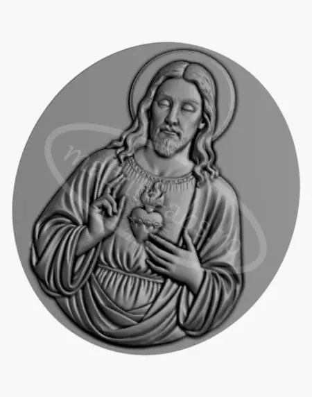 Matrita ABS Iisus Izvorul Iubirii - vedere oblica ce evidentiaza adancimea si relieful tridimensional