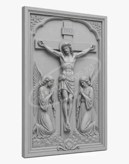 Matrita ABS Inchinarea Ingerilor pentru turnat tablou relief religios vedere 45 grade