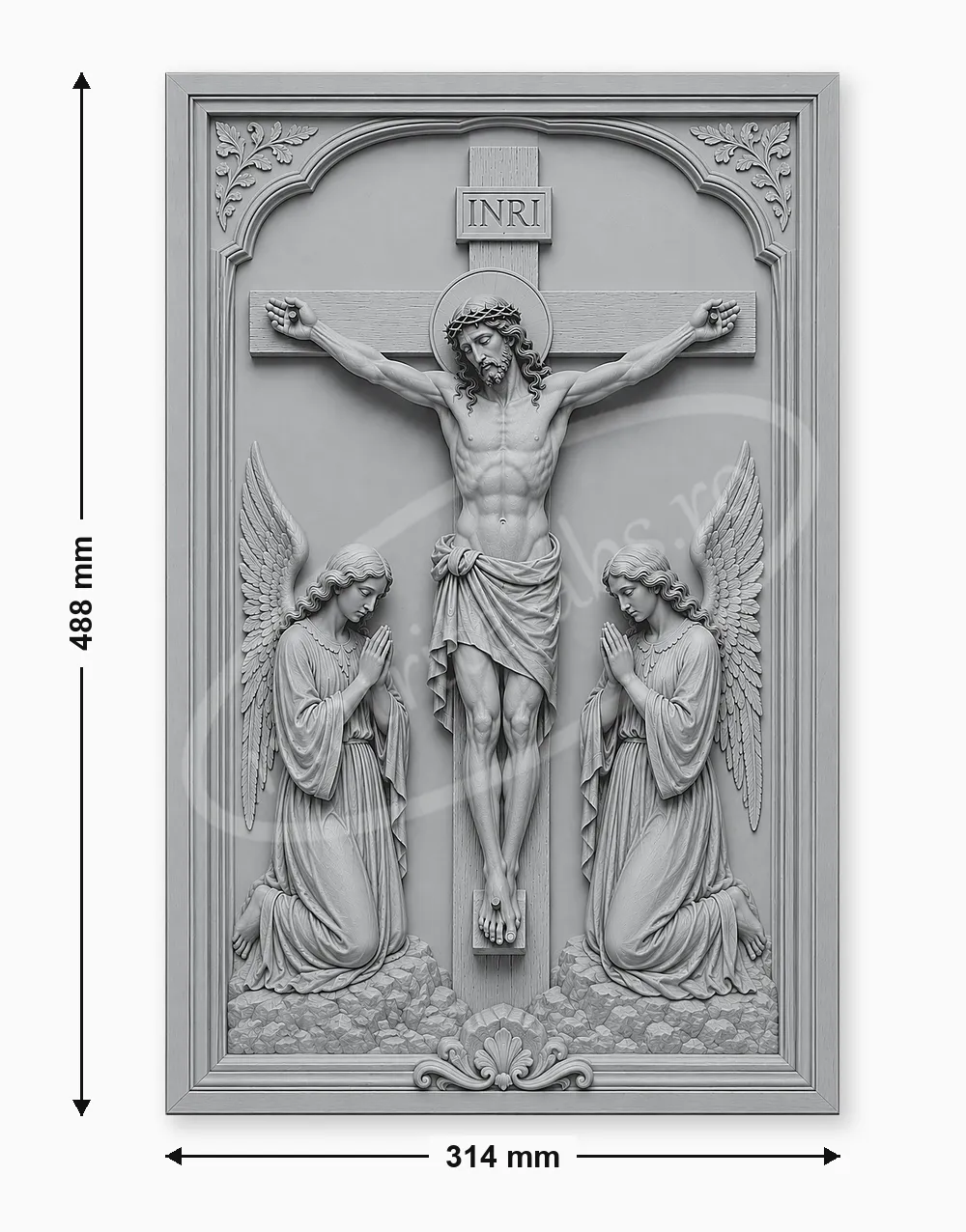 Matrita ABS pentru turnat - Tablou relief - Inchinarea Ingerilor Matrita ABS Inchinarea Ingerilor dimensiuni 488x314x18 mm pentru turnat tablou relief religios
