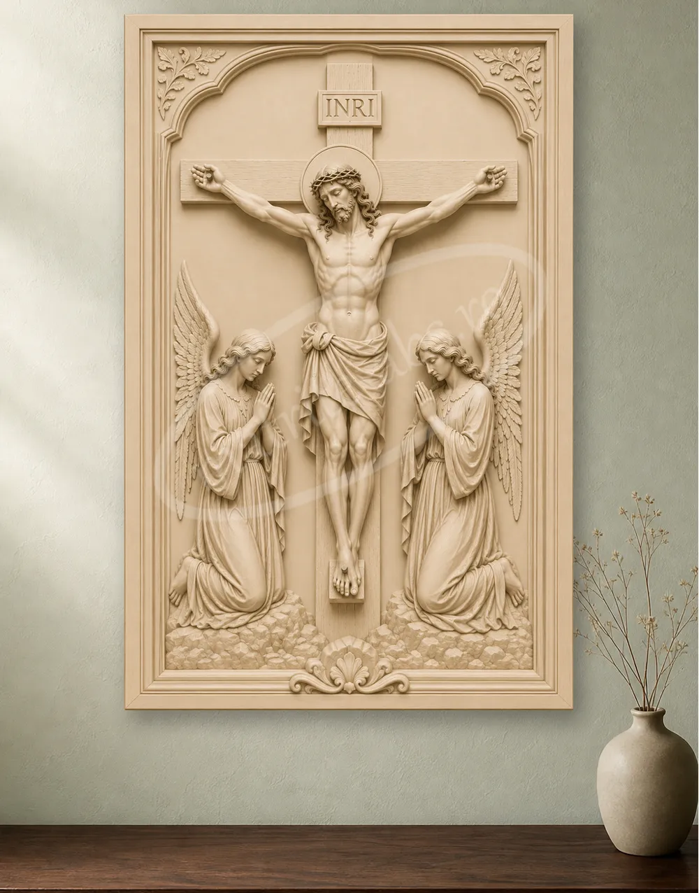 Matrita ABS pentru turnat - Tablou relief - Inchinarea Ingerilor Tablou relief Inchinarea Ingerilor realizat cu matrita ABS montat pe perete